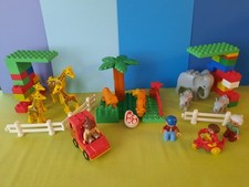 Lego Duplo Konvolut - Zoo Ergänzung Fahrzeug Palme Zäune Bauplatte Tiere Kind