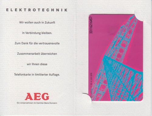 Telefonkarten aeg - telefonkarten,