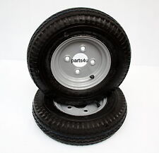 2 Stück Komplettrad 4.80 / 4.00-8 62M 8-Zoll Anhänger Rad Reifen Felge Deli Tire