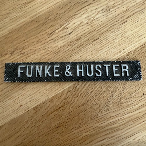 Funke huster maschinenschild - funke,