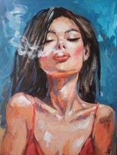 Akt Frau Gemälde Original