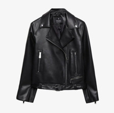 Oversize-Kunstlederjacke im