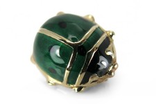 Käfer Brosche Emaille 585 Gelbgold [BRORS 12662]