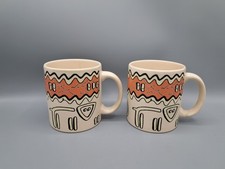 2x Kaffeebecher, Pasiega Waechtersbach Henkelbecher, Kaffeetasse, Ocker, Vintage