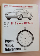 Typen, Maße, Toleranzen Porsche 911 Carrera 911 Turbo Modell 1984 1985 1986 1987