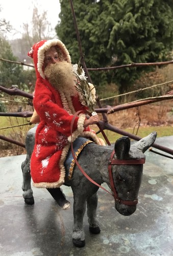 Alter weihnachtsmann auf esel - alter,