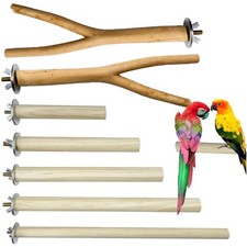 Vogel Sitzstangen Holz, Papageien Klettern, Naturholz, Käfigzubehör