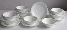 Villeroy & Boch " Delta " Suppentassen mit Untertassen Bone China Mint Art Deco