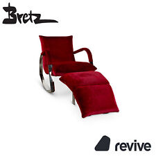 Bretz Highland Stoff Sessel Rot inkl. Hocker