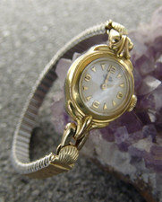 ART DÉCO GUB GLASHÜTTE  WALZGOLD 20 MIKRON DAMEN ARMBAND UHR HANDAUFZUG