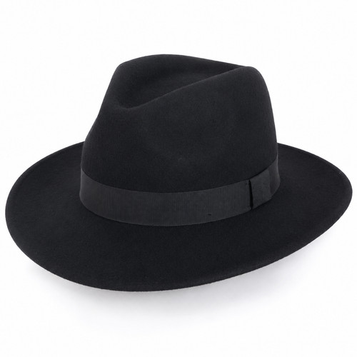 Schwarz wollfilz cowboy - wollfilz, fedora