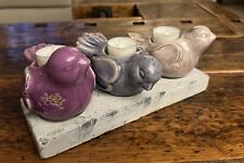 Teelichthalter Vögel Kerzenleiste Landhaus Shabby Spatzen Neu