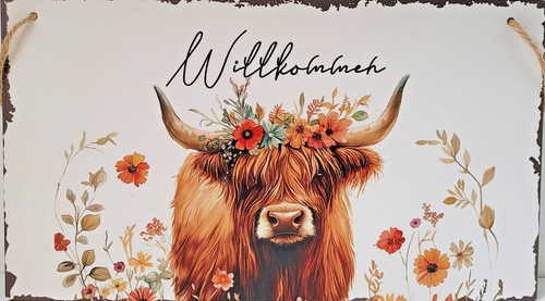 Schild metall stier mit - stier,
