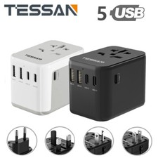 Reiseadapter Weltweit 1 AC Steckdosenadapter mit 4-5 USB für USA UK AUS EU China