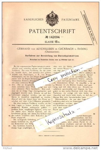 Original patent gebhard von - original,