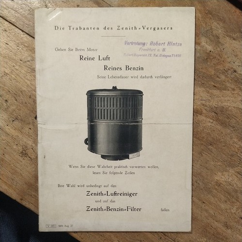 Zenith vergaser 1927 v203 - 9.2,