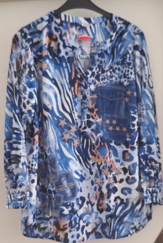 Damenbluse tunika blau - tunika, gr.50