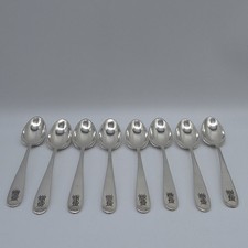 Jugendstil - Berndorf Alpacca - 8 Große Teelöffel  - Monogramm THS