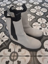 Lederboots Damen,  dunkles Weiß, Gr. 36, NEU, ungetragen, von H&M