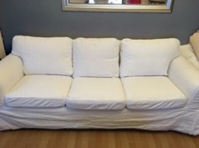 Sofa Couch 3er Ikea Ektorp Weiß Kissen aus Gänsefedern wNeu
