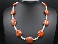 GOLDJUNGE69 * SOGNI D`ORO EDELSTEIN KETTE FEUERACHAT &ROSENQUARZ 925er SILBER/ve