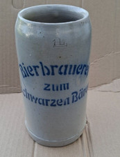 alter Bierkrug  Bierbrauerei zum schwarzen Bären Mainz 1 L