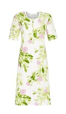 Ringella Damen Nachthemd Kurzarm Knopfleiste 4211048 Maigrün Gr. 38 S Muster