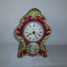 Porzellanuhr  Kaminuhr Biedermeier Stil Schmid Tischuhr Quarz Uhr Uhren H 27,2