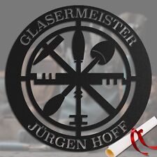 Glaser Schild mit Wunschtext -