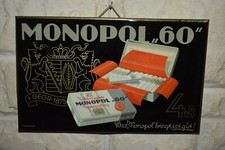 Altes Reklameschild/Imoglasschild 30/40er J.,Monopol 60,Tabak/Zigaretten,Orig.