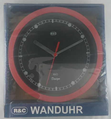 Wanduhr rotes gehäuse - -, +