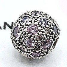 Pandora Charm Clip "Kosmische Sterne" 791286 Rosa Lila Zirkonia Silber Original 