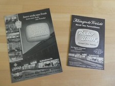 2 alte Prospekte/Kataloge Radio Barth Stuttgart Radios, Fernseher,  50er Jahre