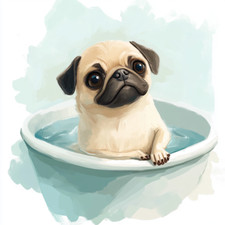 Wandtattoo Aufkleber Mops in