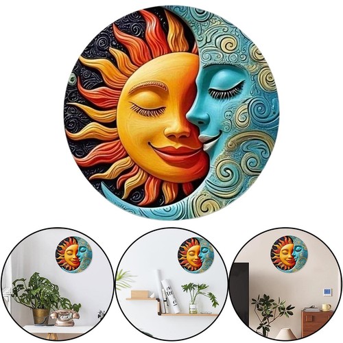 Sonne mond metall schild rund - mond,