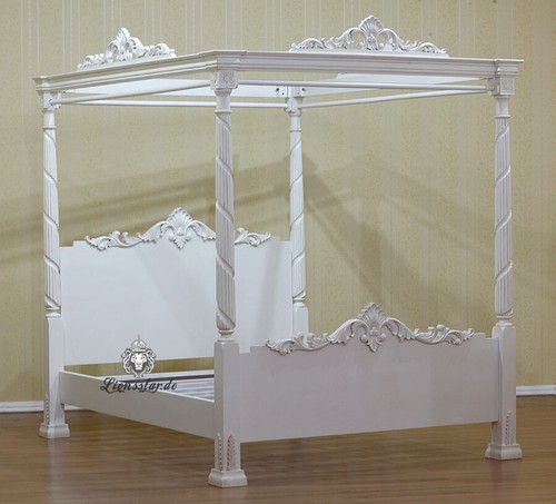 Himmelbett weiß glänzend - weiß,