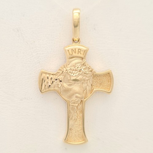 585 gold anhänger kreuz - gold, mit