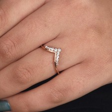 14k Rose Gold Chevron Ring