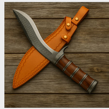 Handgefertigtes Bowie Messer J2 Stahl Jagd Outdoor mit Lederscheide Handgemacht