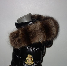 Waschbär Pelz Kapuze Kragen XXL Echt Fell Besatz für Jacke Parka Mantel Schal 80