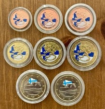 Kursmünzen Finnland 2008 coloriert / in Farbe 1 Cent - 1 €