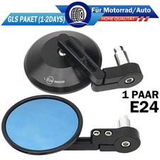2x Motorrad Spiegel Rückspiegel Lenkerendenspiegel Schwarz Blau Glas E-geprüft
