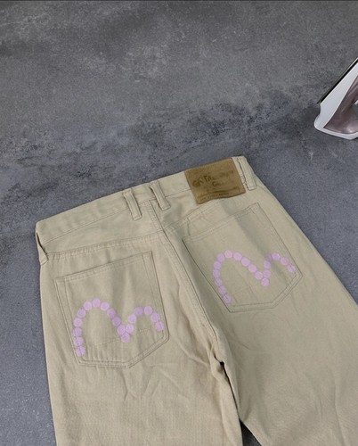 Beige evisu jeans - beige,