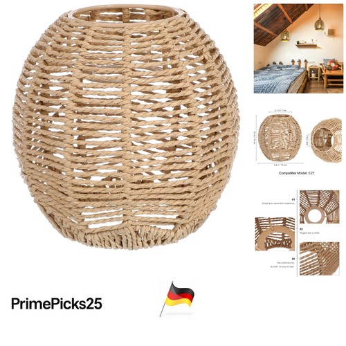 Gewebter rattan lampenschirm - gewebter,