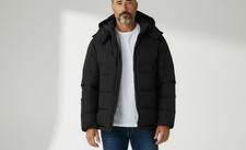 Tom Tailor Herren Winter Kapuzenjacke abnehmbarer Kapuze Jacke schwarz Gr. XXL