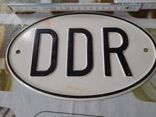 Altes ovales patiniertes DDR Schild / Blechschild 24cm für Oldtimer original DDR