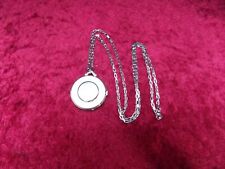 Kettenuhr, Quarz Taschenuhr Perlmuttoptik,  silbern, läuft, Zierkette ca. 70 cm