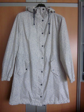 Tchibo Damen Regenmantel Gr. 40 outdoor Performance beige blau gepunktet Kapuze