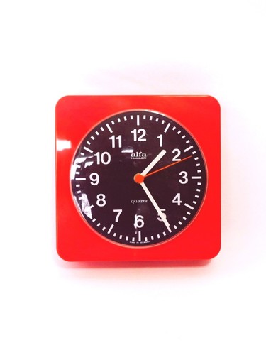 Midcentury kunststoff wanduhr - kunststoff,