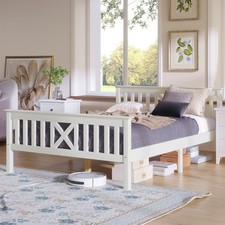 Bettgestell Holzbett Doppelbett mit Kopfteil Massivholz Kinderbett Jugendbett